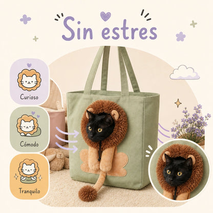 Bolso Transportador para Gato Efecto León